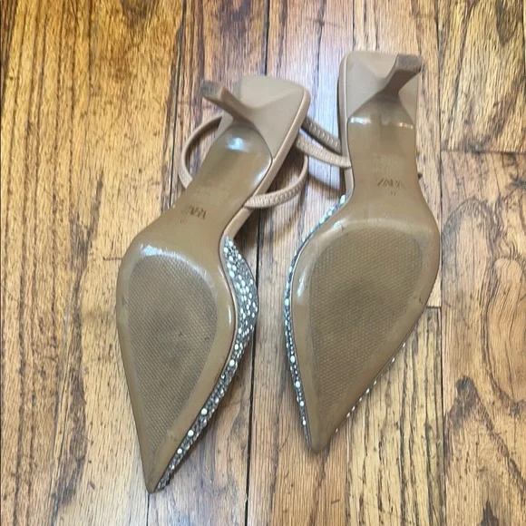 Zara Pearl Heeled Slingbacks Heels - Picture 4 of 8